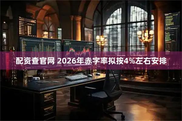 配资查官网 2026年赤字率拟按4%左右安排